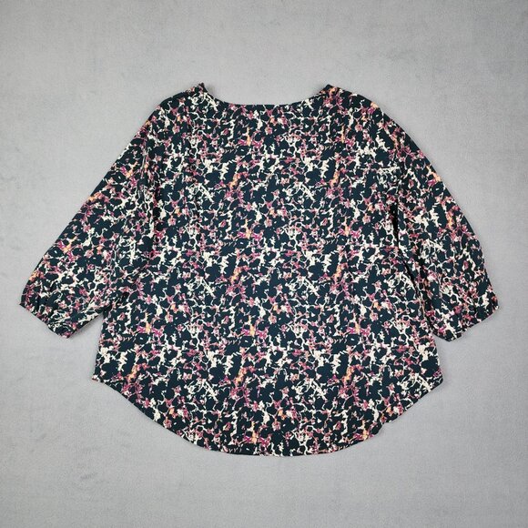 Le Lis Blouse Women's Large Colorful Pullover Top Abstract Scoop Neck Preppy USA - Picture 9 of 9